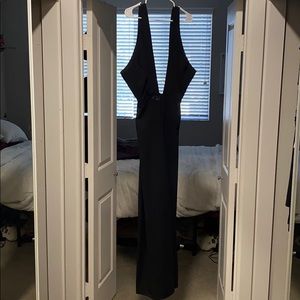 Black backless jumpsuit